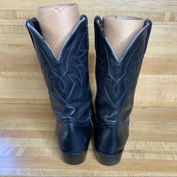 Mens Durango Black Leather Cowboy Boots 9D TR760